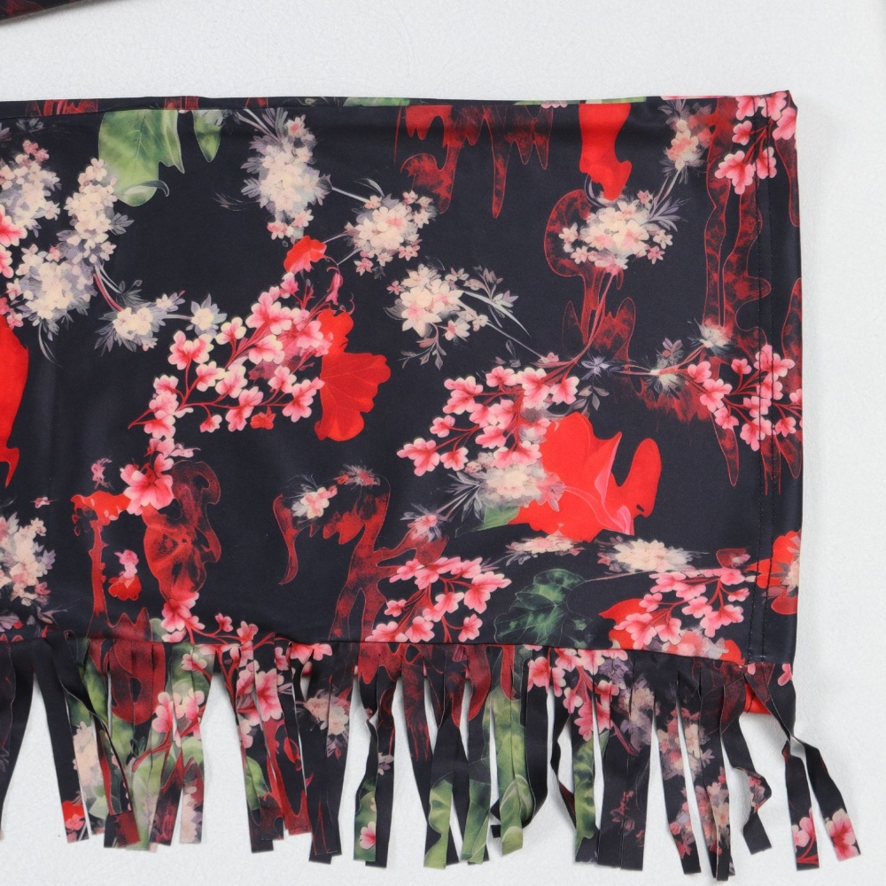 Short sleeve printing long pants Casual lapel shirt 2pcs set