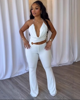 Elegant bandage elasticity hollow sexy jumpsuit