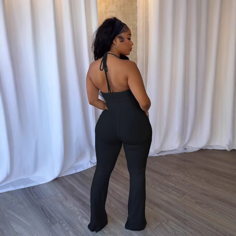 Elegant bandage elasticity hollow sexy jumpsuit