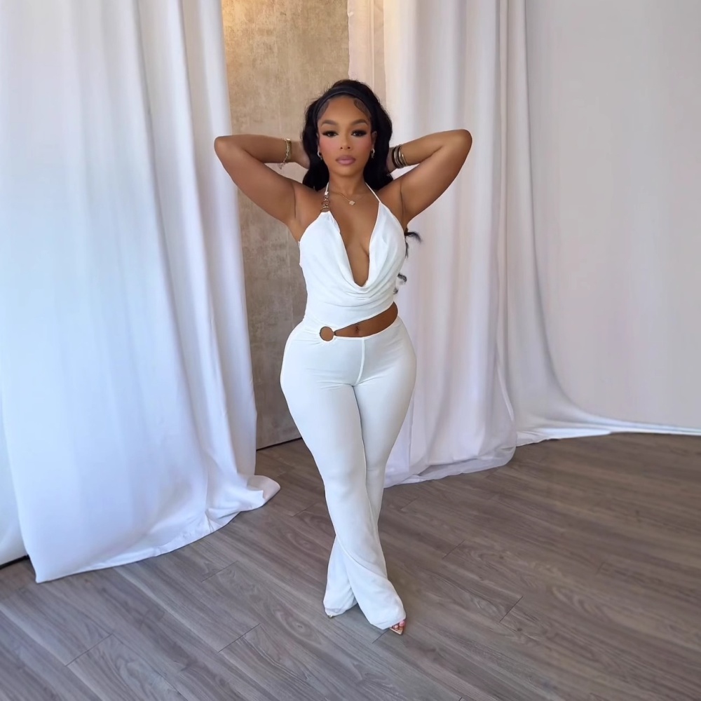 Elegant bandage elasticity hollow sexy jumpsuit