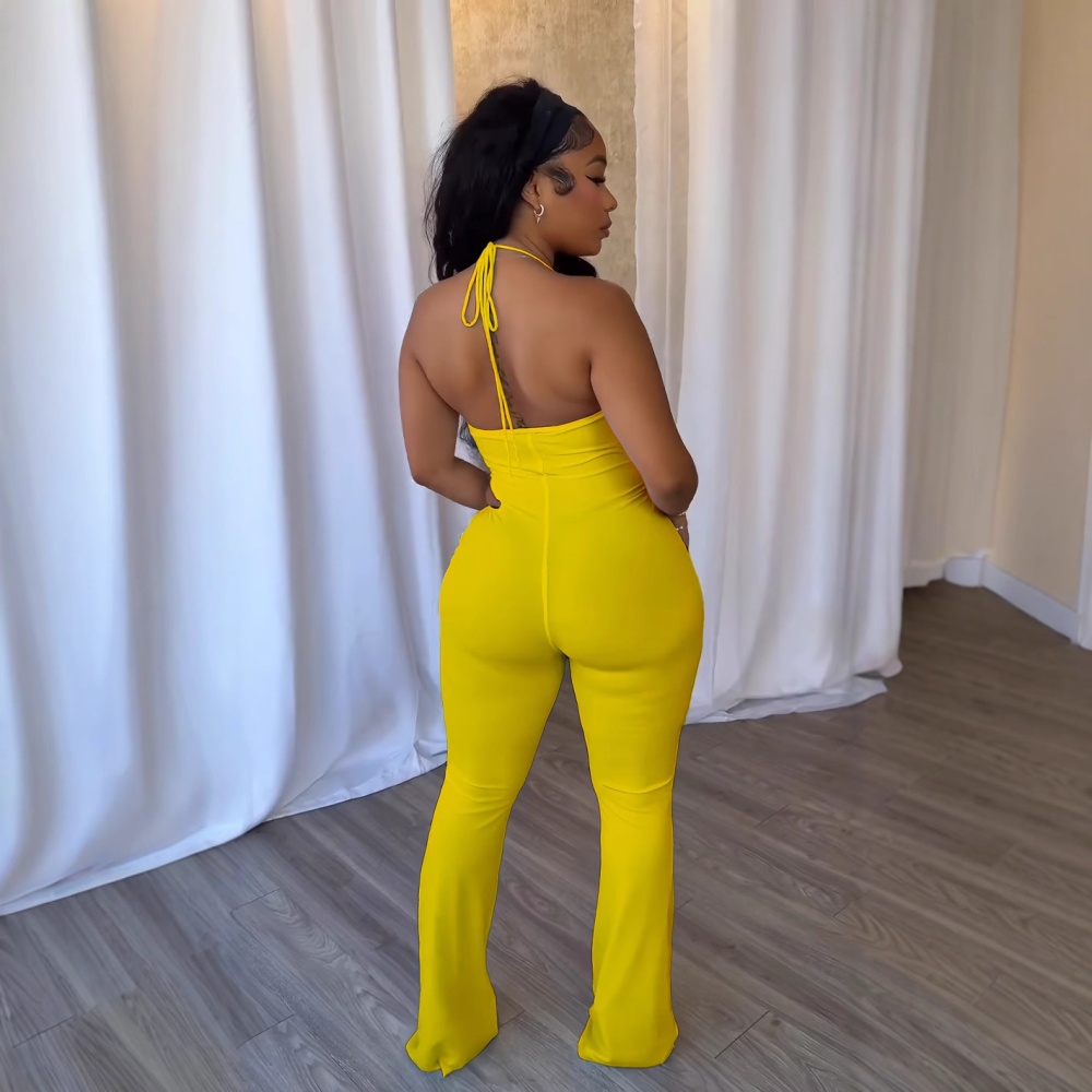 Elegant bandage elasticity hollow sexy jumpsuit