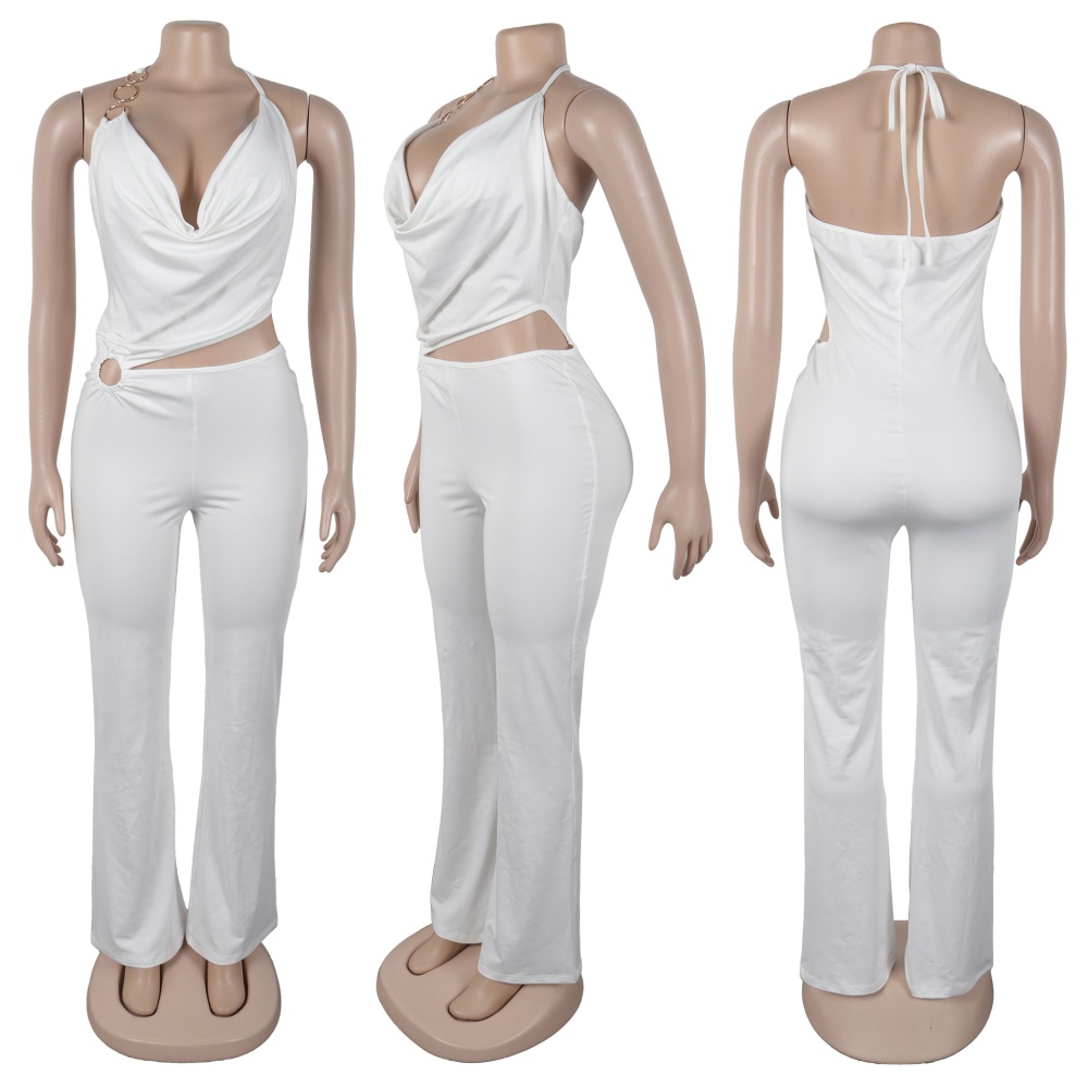 Elegant bandage elasticity hollow sexy jumpsuit