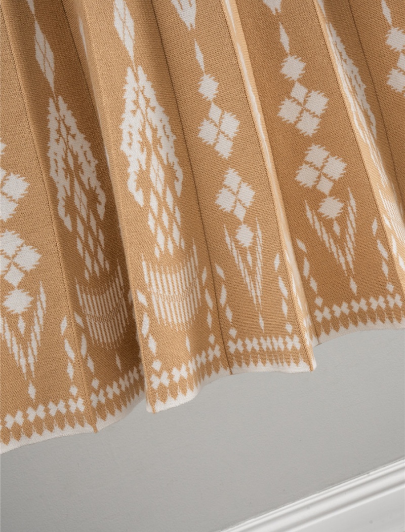 Jacquard beading dress round neck long dress for women