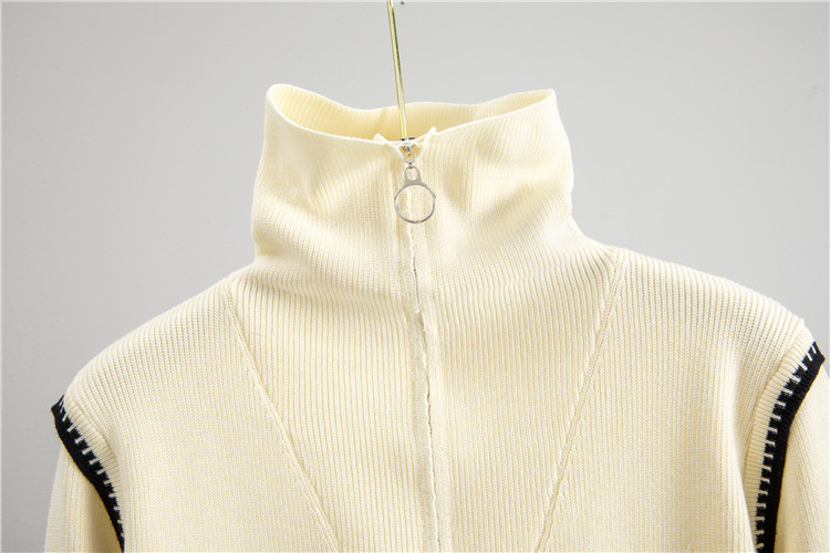 Half zip autumn and winter pullover sweater 2pcs set
