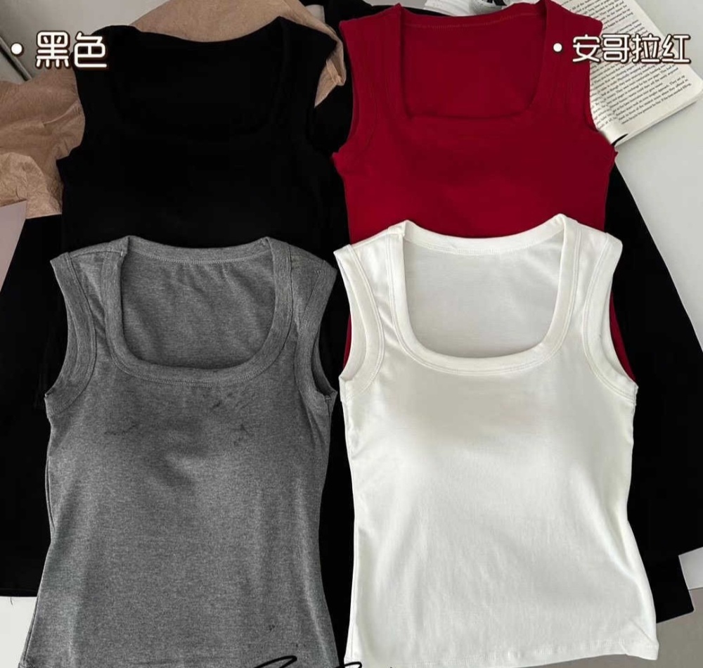 Beauty back navel vest pure cotton underwear for women