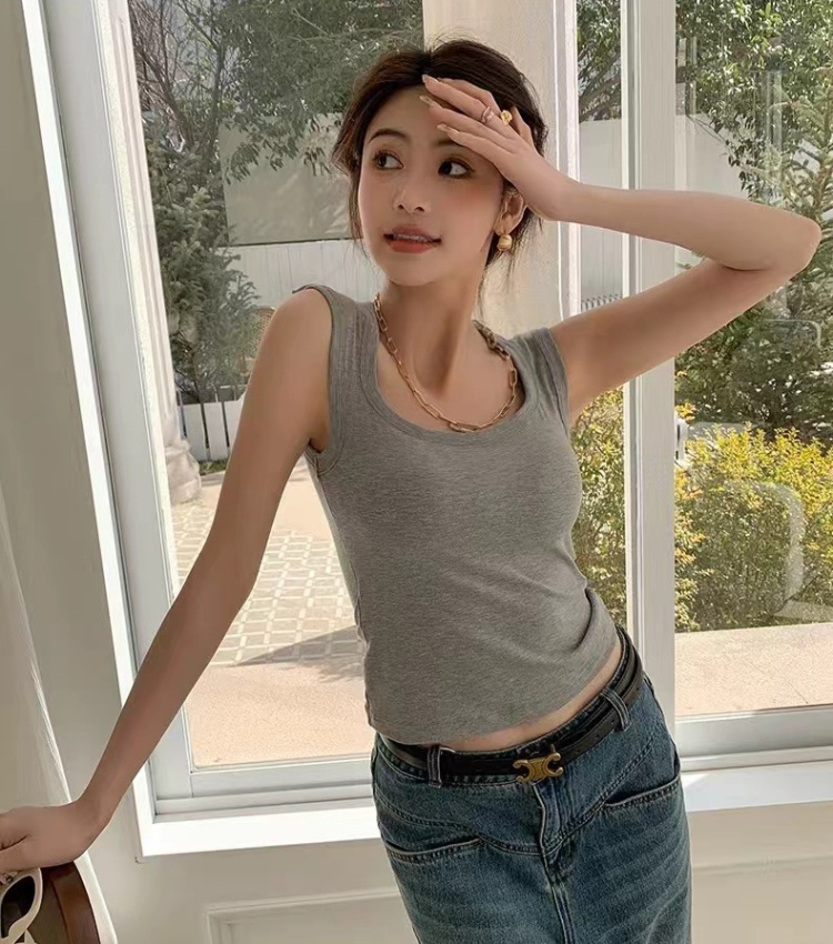 Beauty back navel vest pure cotton underwear for women