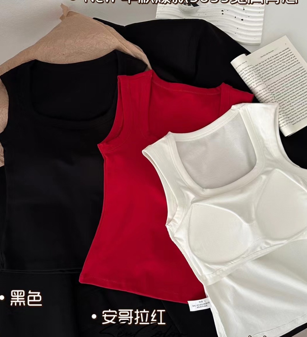 Beauty back navel vest pure cotton underwear for women