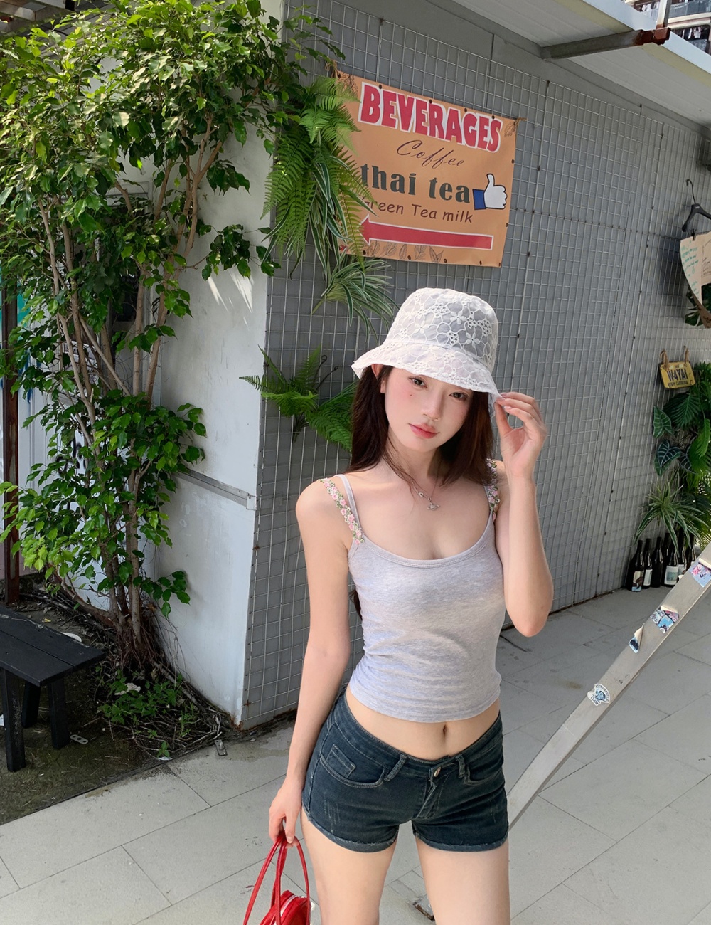 Shoulder strap with chest pad underwear slim sling tops