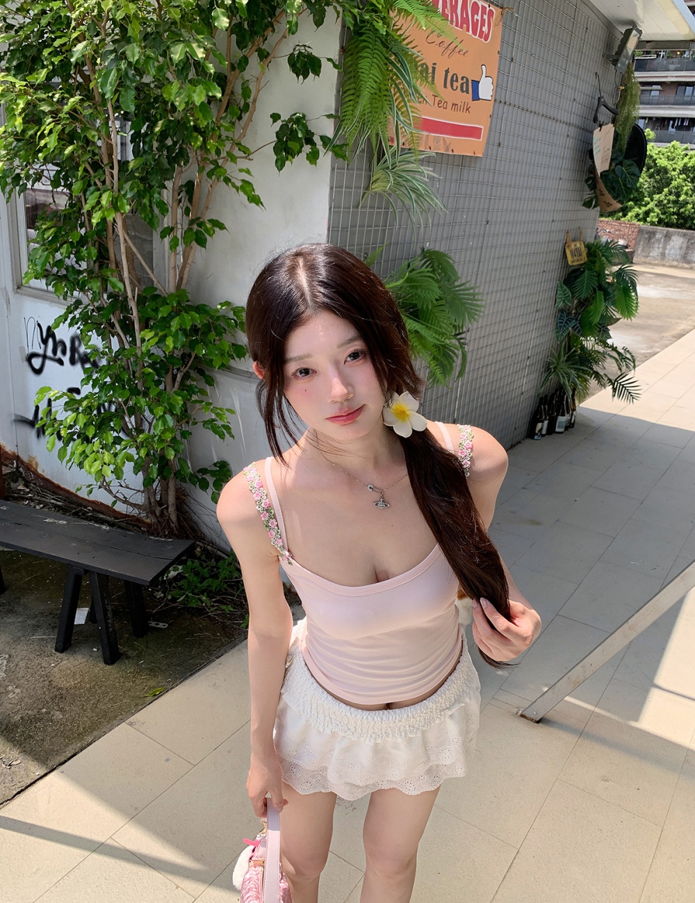 Shoulder strap with chest pad underwear slim sling tops
