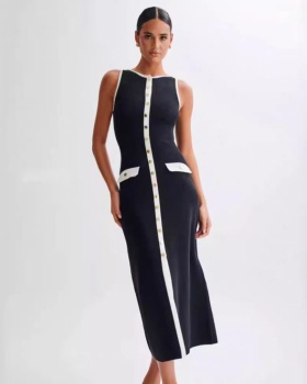 Sleeveless dress round neck sleeveless dress for women