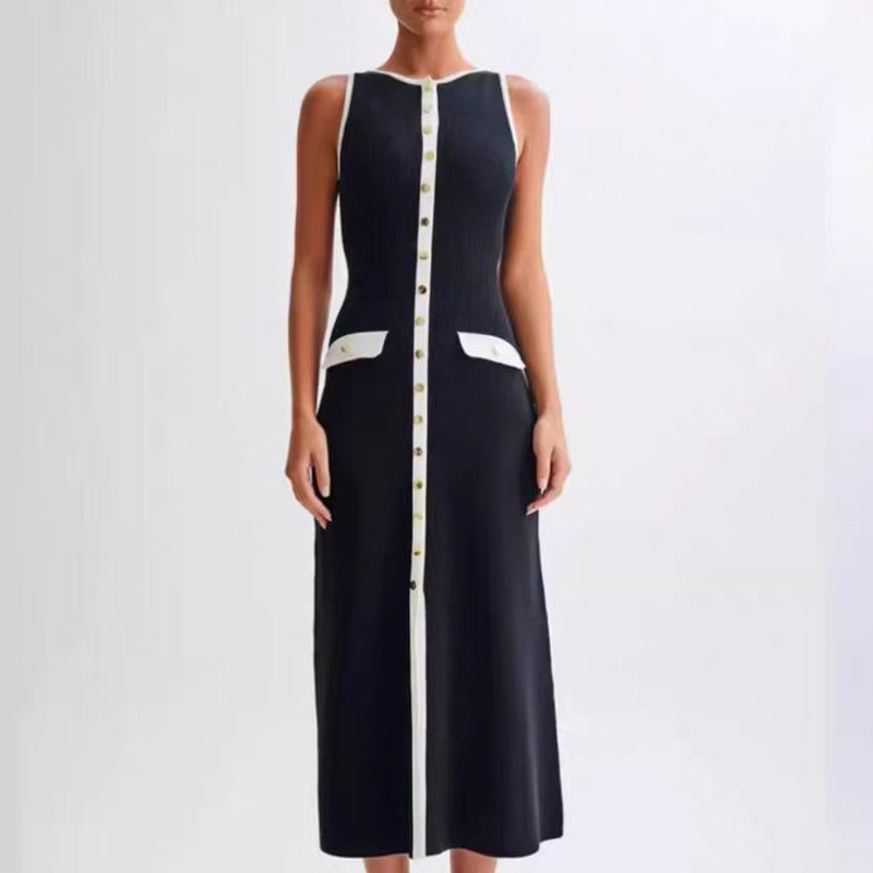Sleeveless dress round neck sleeveless dress for women