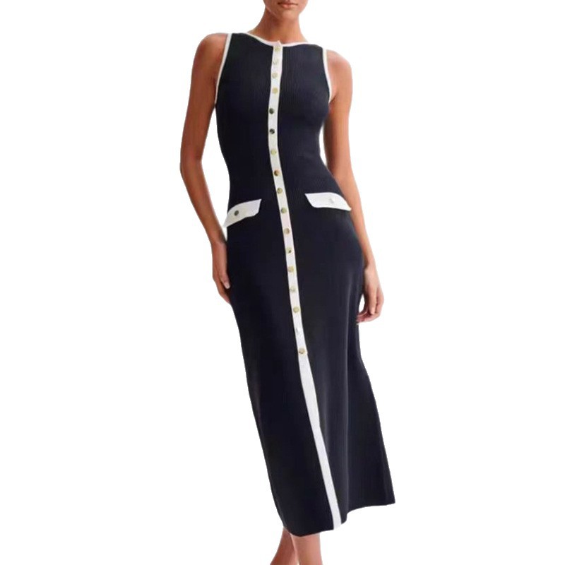 Sleeveless dress round neck sleeveless dress for women