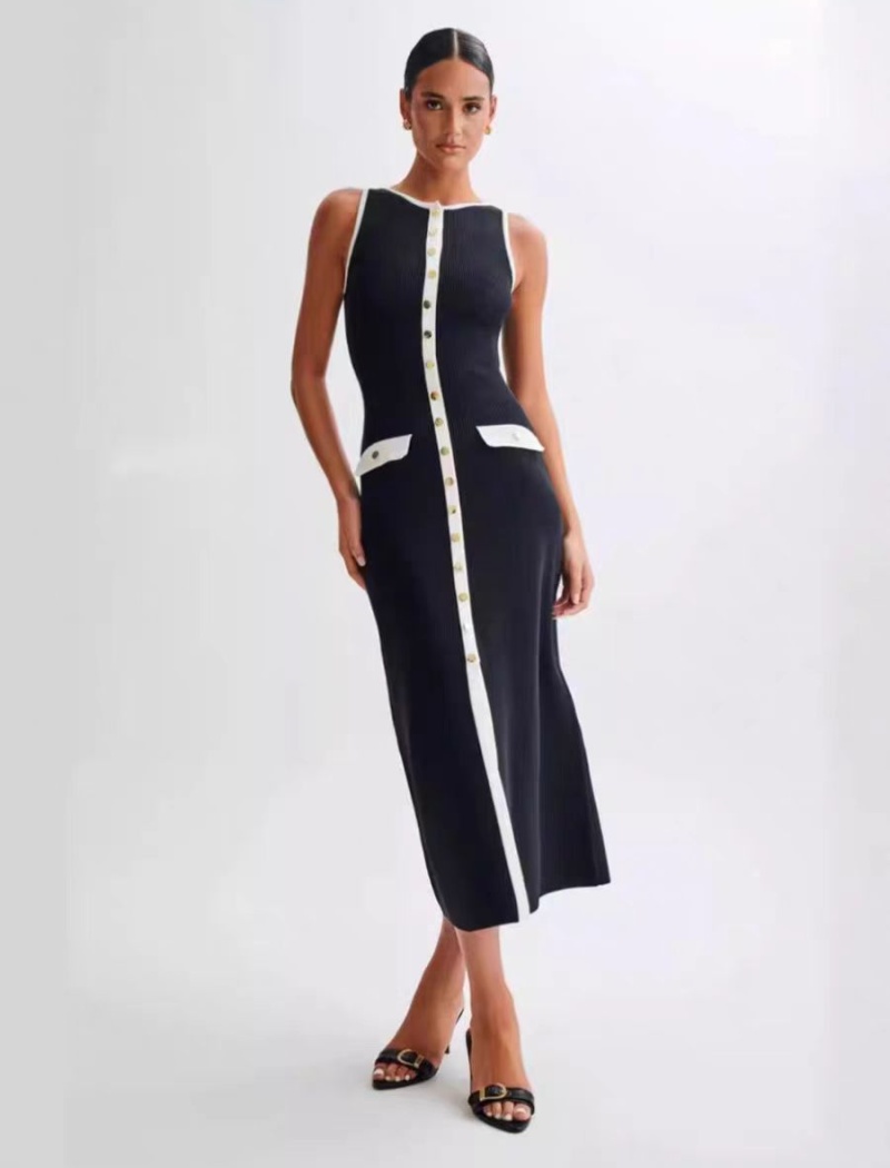 Sleeveless dress round neck sleeveless dress for women