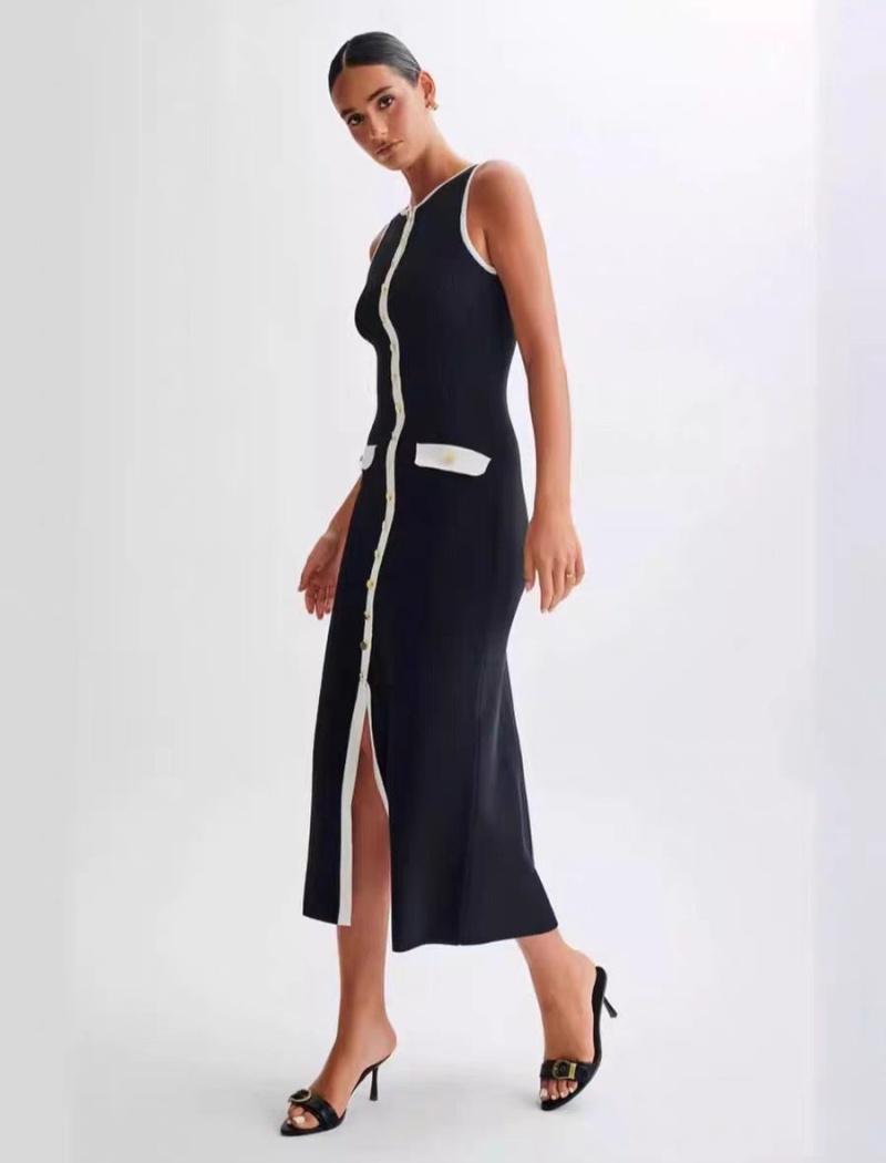 Sleeveless dress round neck sleeveless dress for women