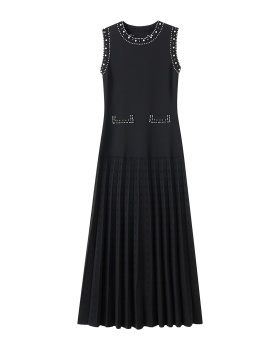 Slim sleeveless long dress hollow temperament dress