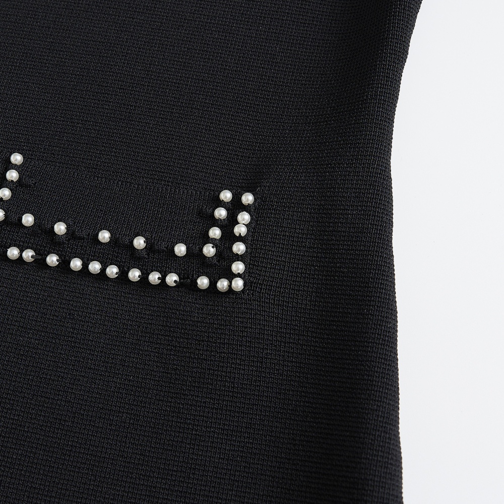 Slim sleeveless long dress hollow temperament dress