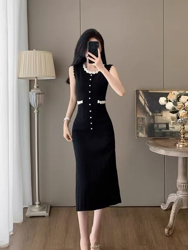 France style slim summer sleeveless dress for women