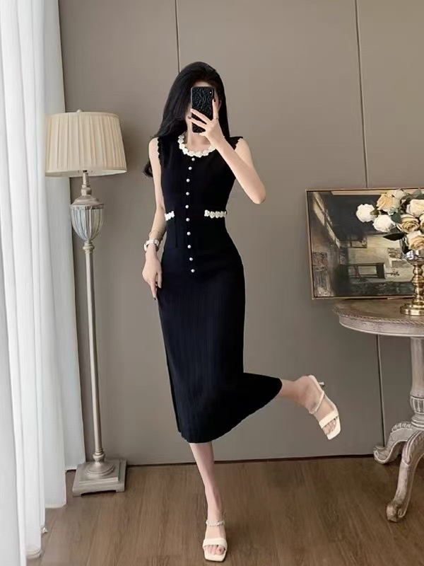 France style slim summer sleeveless dress for women