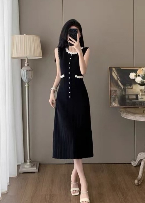France style slim summer sleeveless dress for women