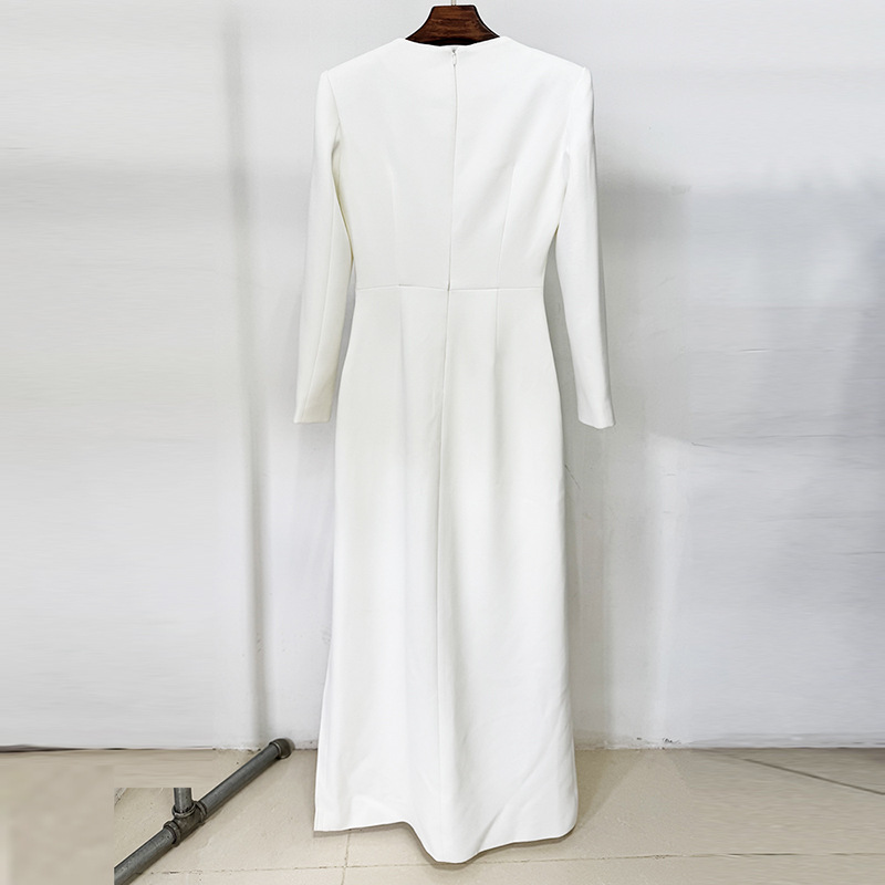European style long dress split formal dress