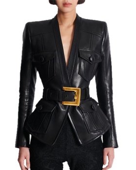 Slim autumn waistband coat fashion European style jacket