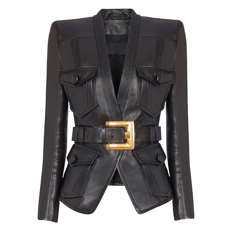 Slim autumn waistband coat fashion European style jacket