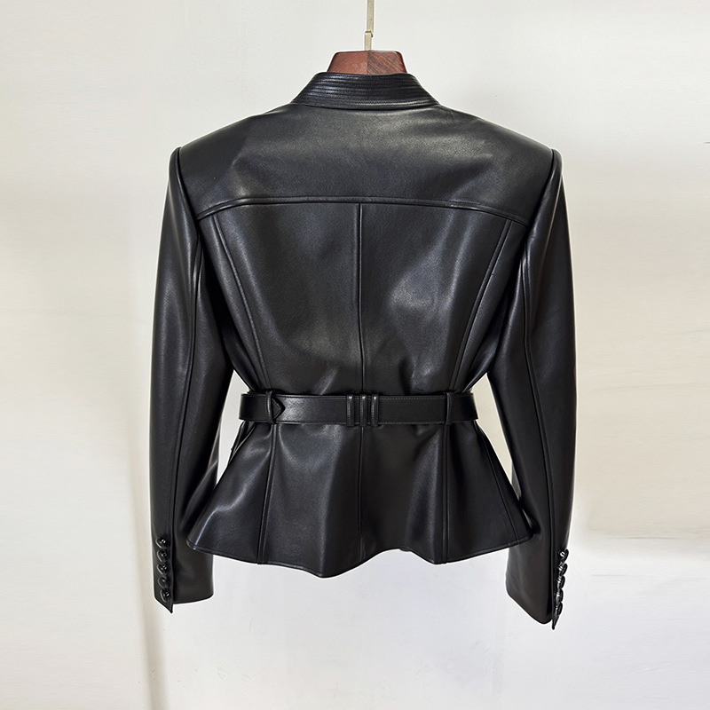 Slim autumn waistband coat fashion European style jacket