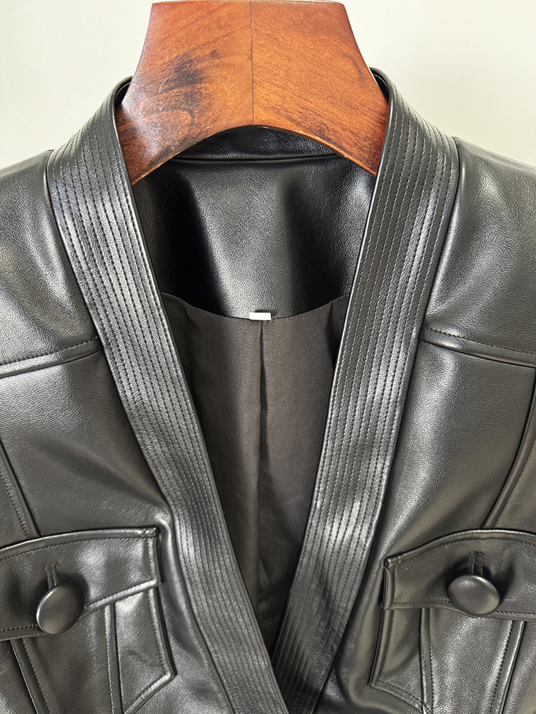 Slim autumn waistband coat fashion European style jacket