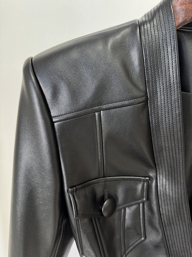 Slim autumn waistband coat fashion European style jacket
