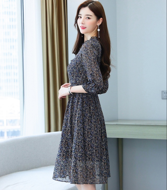 Temperament slim chiffon autumn dress for women