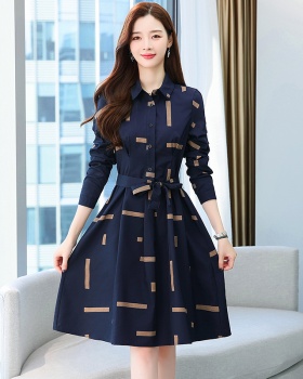 Long slim shirt autumn temperament dress for women