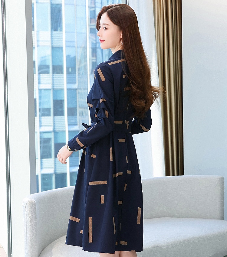 Long slim shirt autumn temperament dress for women
