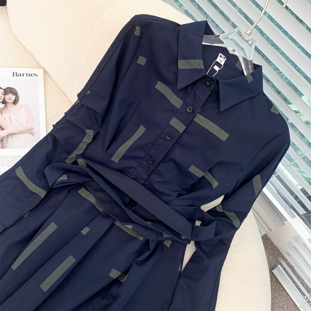 Long slim shirt autumn temperament dress for women