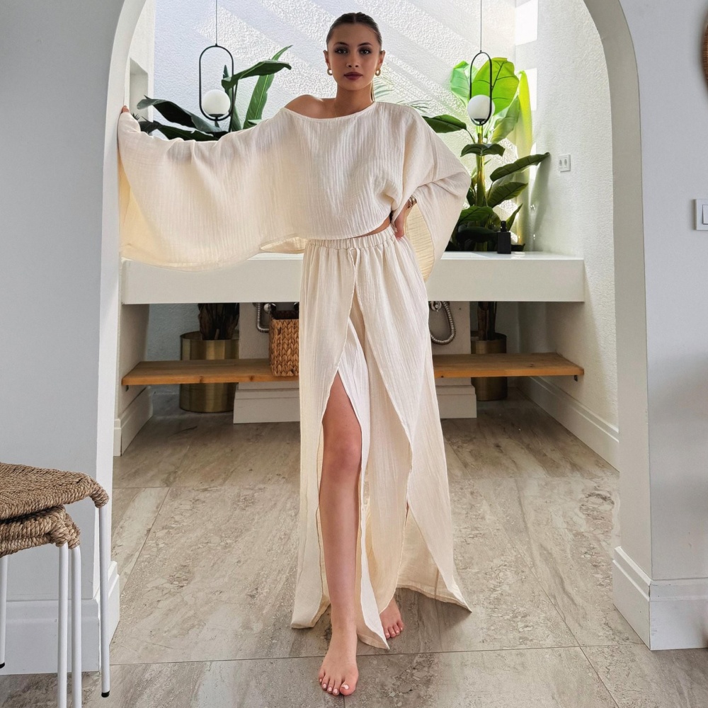 Pure European style long sleeve Casual tops a set