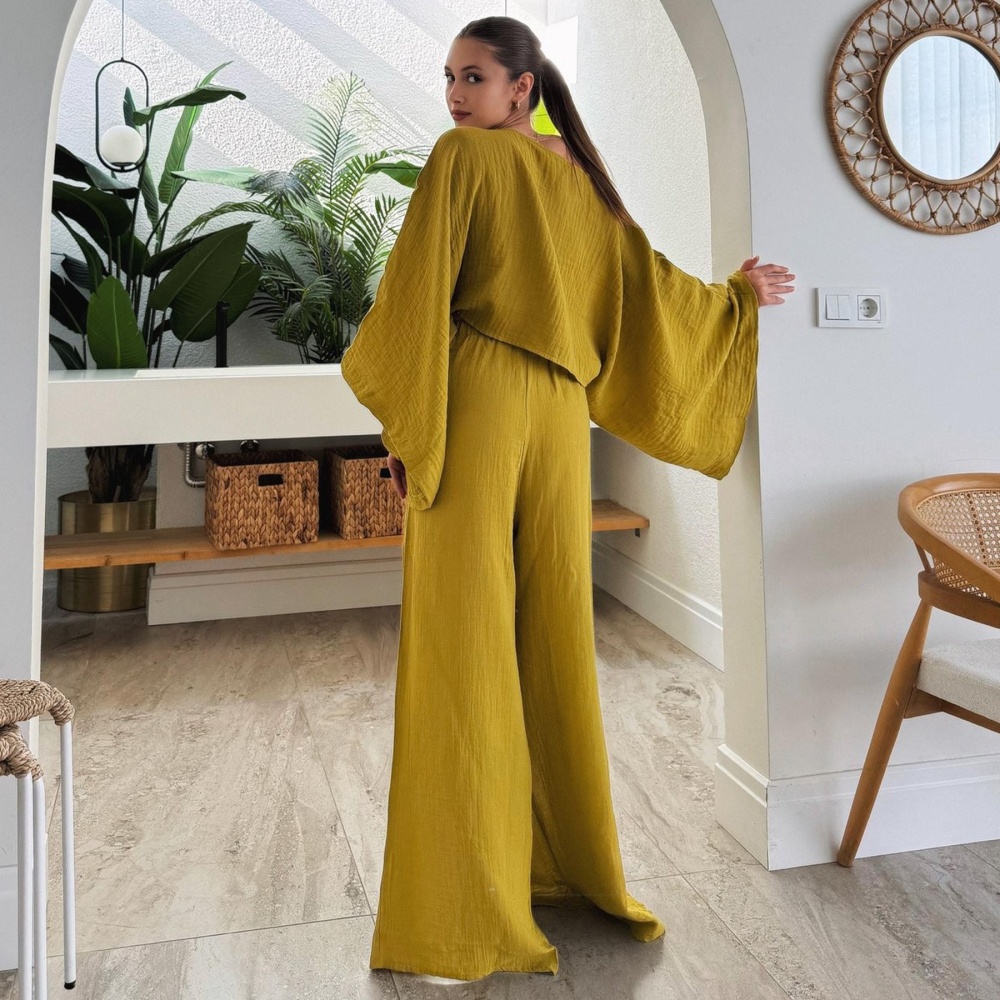 Pure European style long sleeve Casual tops a set