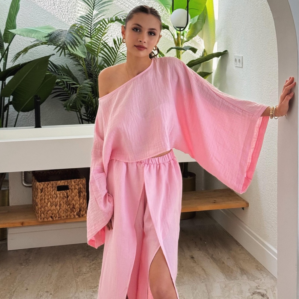 Pure European style long sleeve Casual tops a set