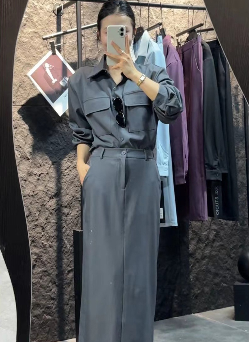 Temperament France style autumn lapel pure skirt 2pcs set