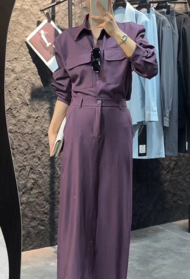 Temperament France style autumn lapel pure skirt 2pcs set