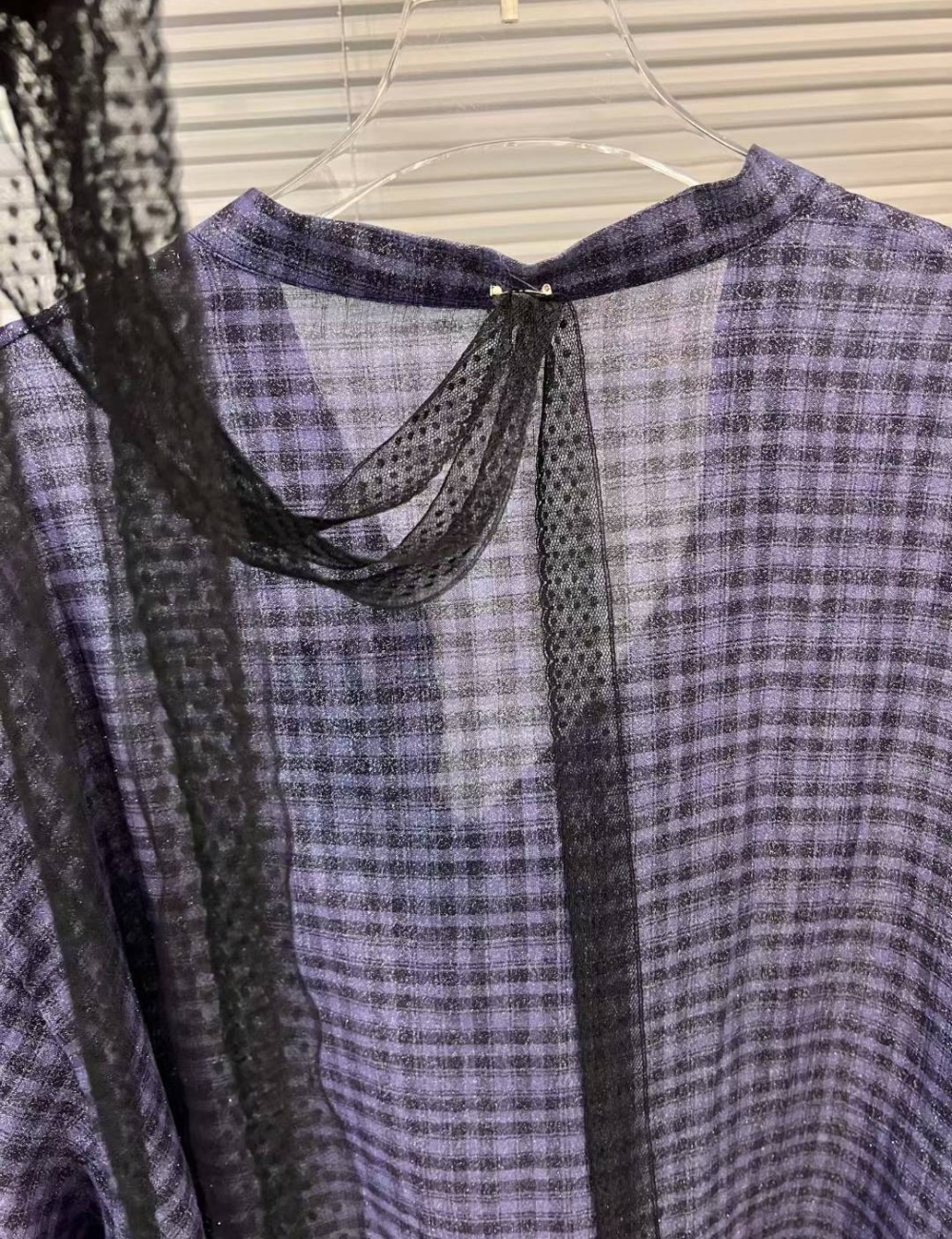 Casual navy blue shirt France style fashion tops
