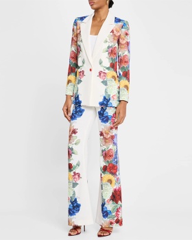 Digital jacket fashion business suit 2pcs set
