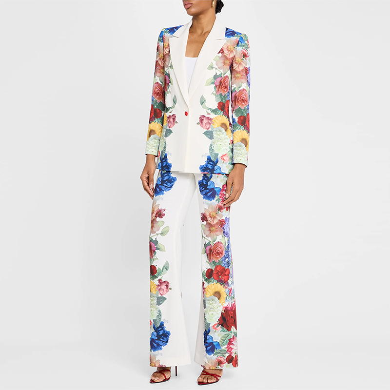 Digital jacket fashion business suit 2pcs set