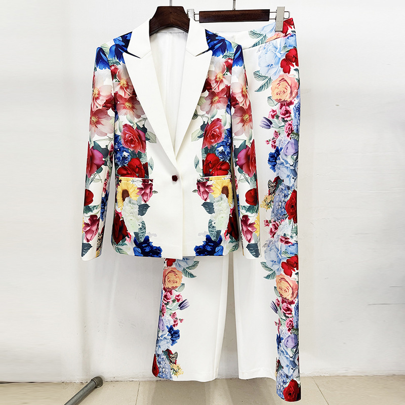 Digital jacket fashion business suit 2pcs set