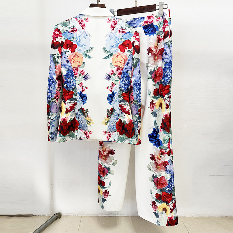 Digital jacket fashion business suit 2pcs set