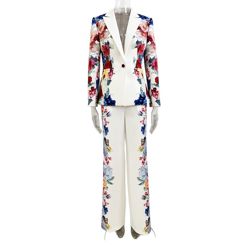 Digital jacket fashion business suit 2pcs set