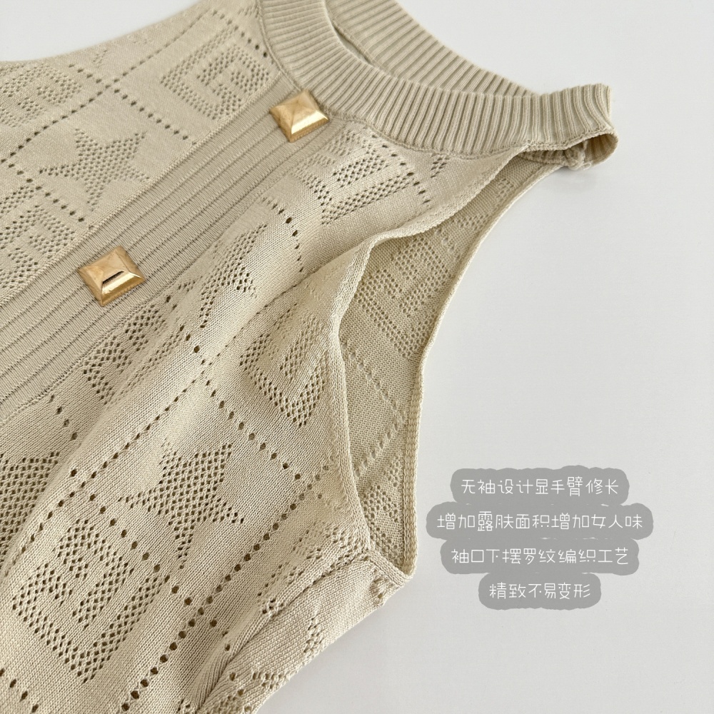 Hollow halter knitted dress
