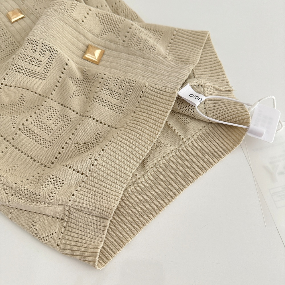 Hollow halter knitted dress