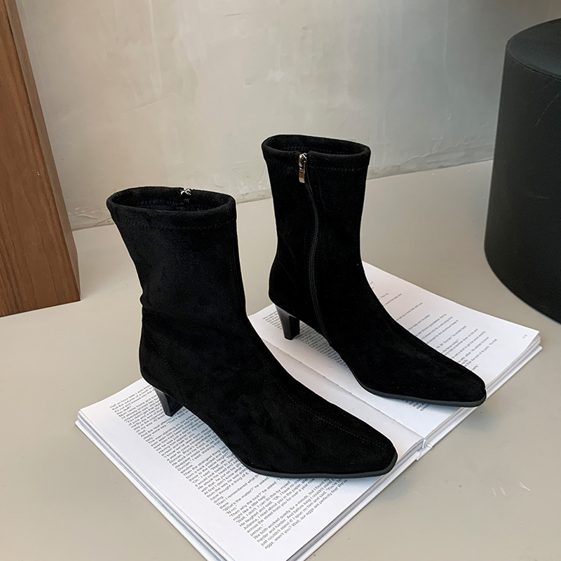 Pointed boots France style short boots for women