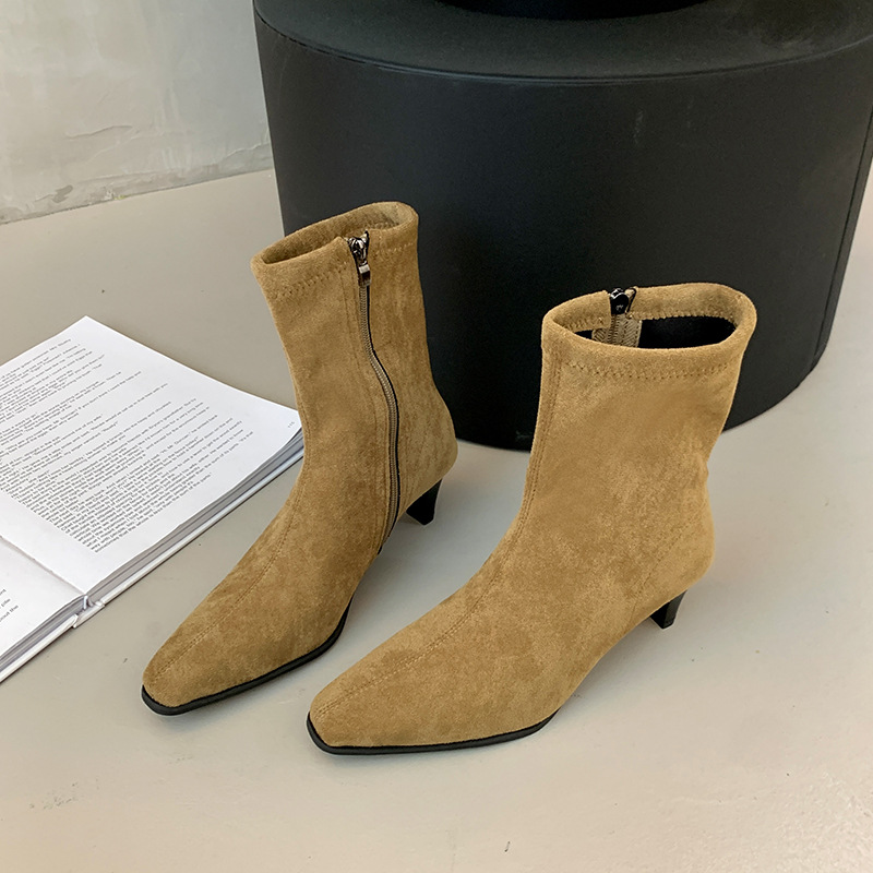 Pointed boots France style short boots for women