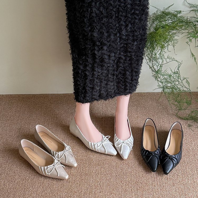 Fashion low spring and summer shoes lady pointed flattie