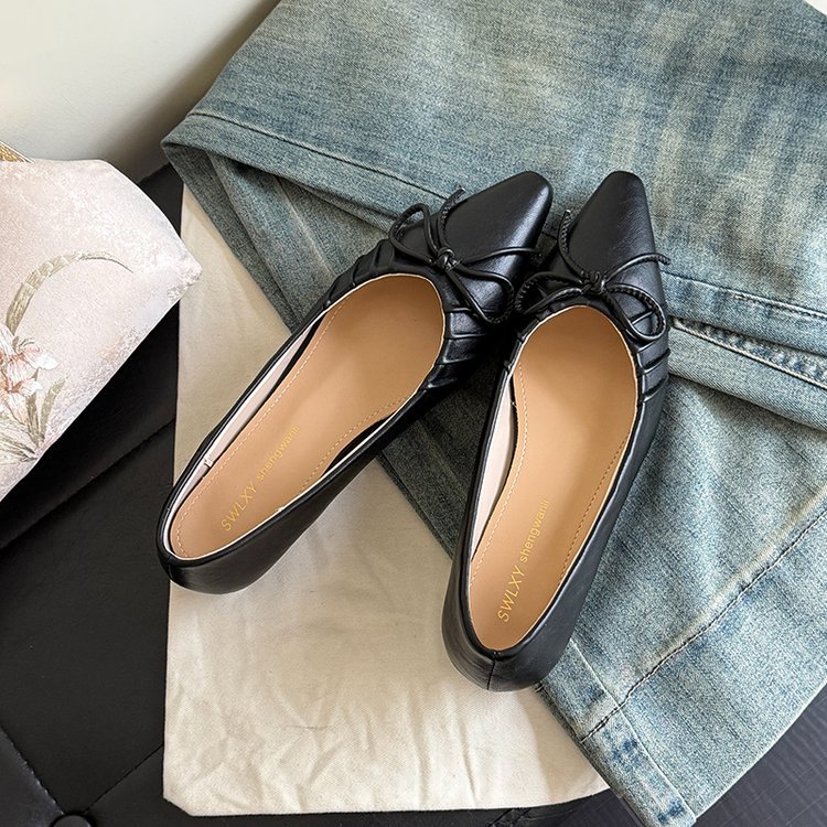 Fashion low spring and summer shoes lady pointed flattie